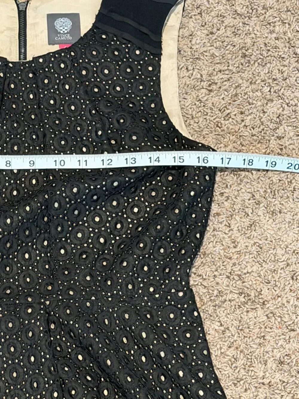 Vince Camuto Sleeveless Midi Dress - Black & Tan Cottagecore - Size 6 - Picture 11 of 13
